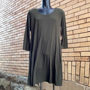 Style & Co olive green long sleeve swing dress Size XXL